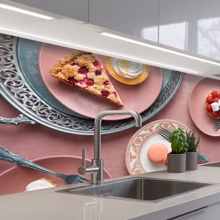 Kitchen splashback - Dessert - Cake - Pastry - Sweet - Pink — 2