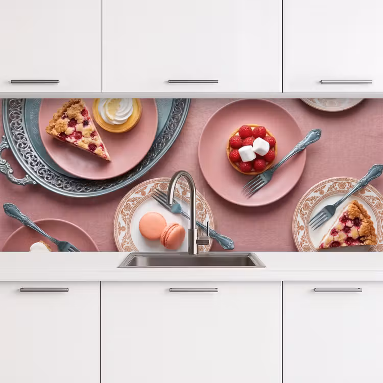 Kitchen splashback - Dessert - Cake - Pastry - Sweet - Pink — 4