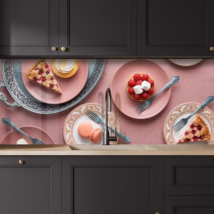 Kitchen splashback - Dessert - Cake - Pastry - Sweet - Pink — 6