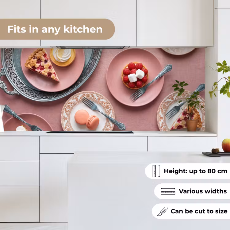 Kitchen splashback - Dessert - Cake - Pastry - Sweet - Pink — 7