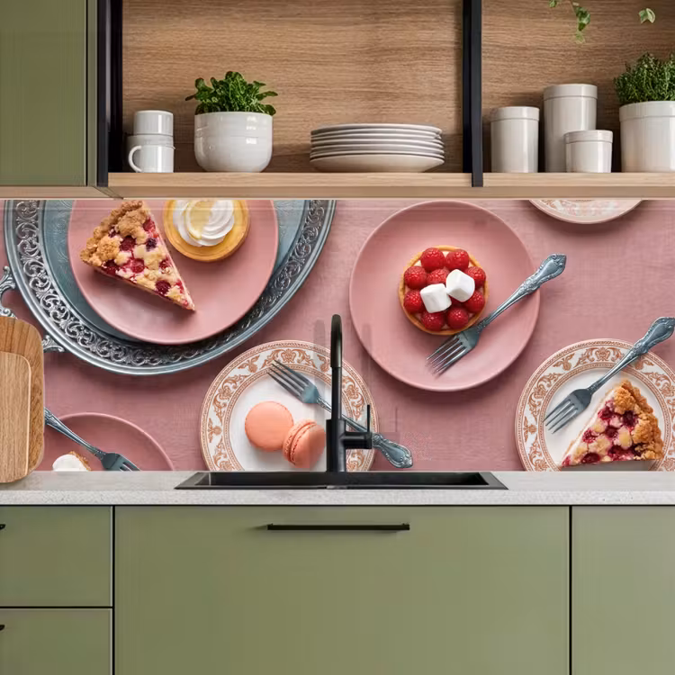 Kitchen splashback - Dessert - Cake - Pastry - Sweet - Pink — 8