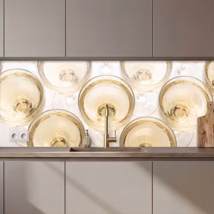 Kitchen splashback - Drinks - Glasses - Party - Gold — 1