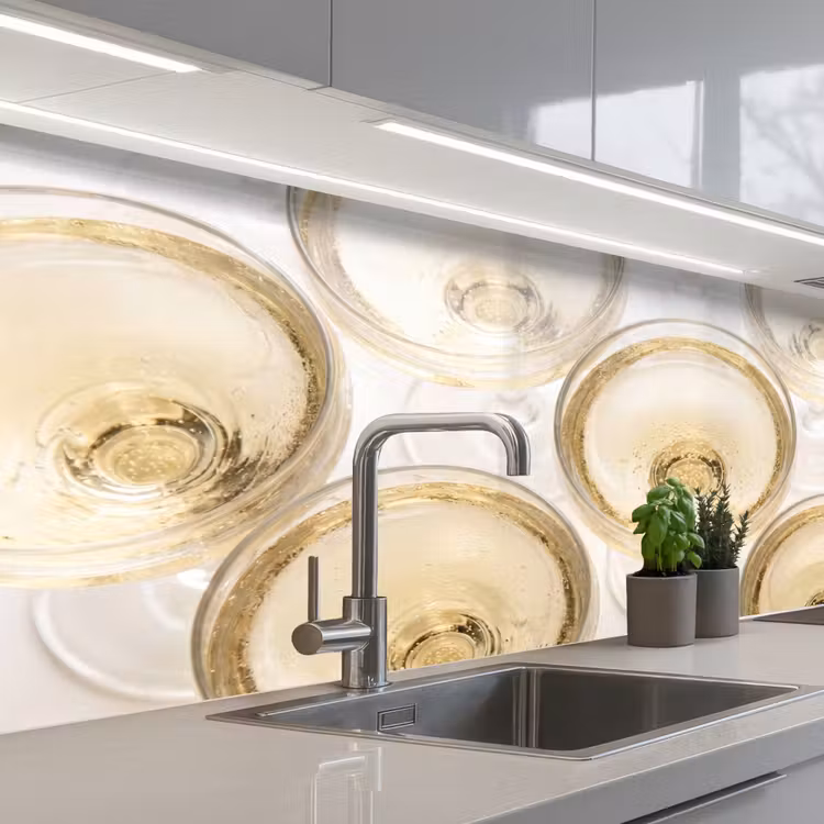 Kitchen splashback - Drinks - Glasses - Party - Gold — 2