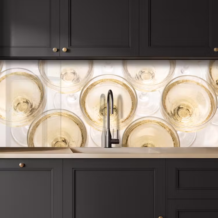 Kitchen splashback - Drinks - Glasses - Party - Gold — 6