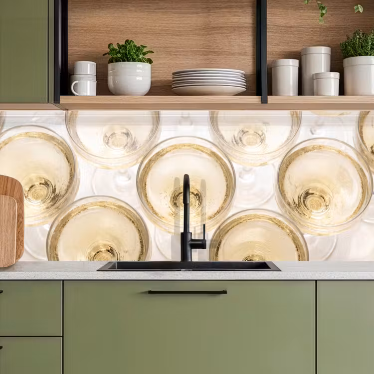 Kitchen splashback - Drinks - Glasses - Party - Gold — 8