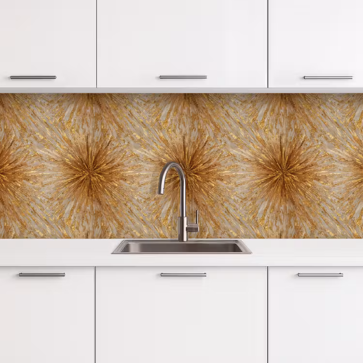 Kitchen splashback - Explosion - Abstract - Gold - White — 4