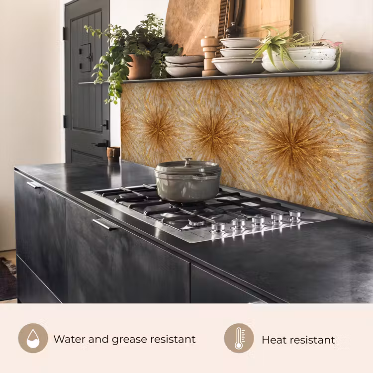 Kitchen splashback - Explosion - Abstract - Gold - White — 5