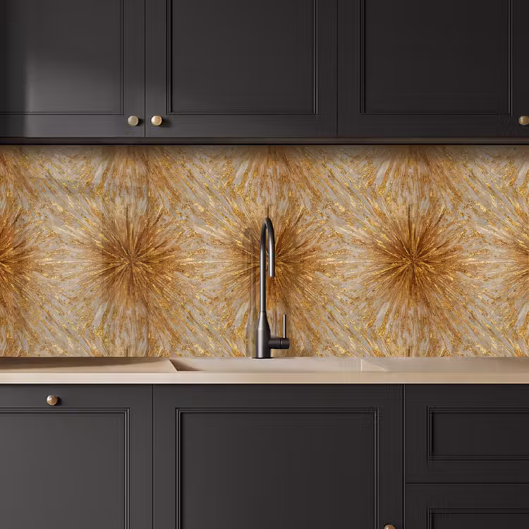 Kitchen splashback - Explosion - Abstract - Gold - White — 6