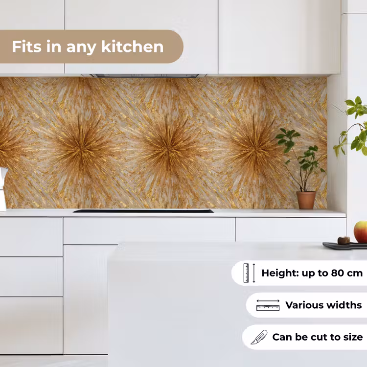 Kitchen splashback - Explosion - Abstract - Gold - White — 7