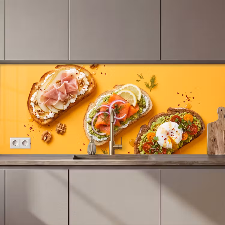 Kitchen splashback - Food - Bread - Breakfast - Modern - Colorful — 1