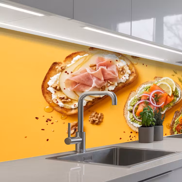 Kitchen splashback - Food - Bread - Breakfast - Modern - Colorful — 2