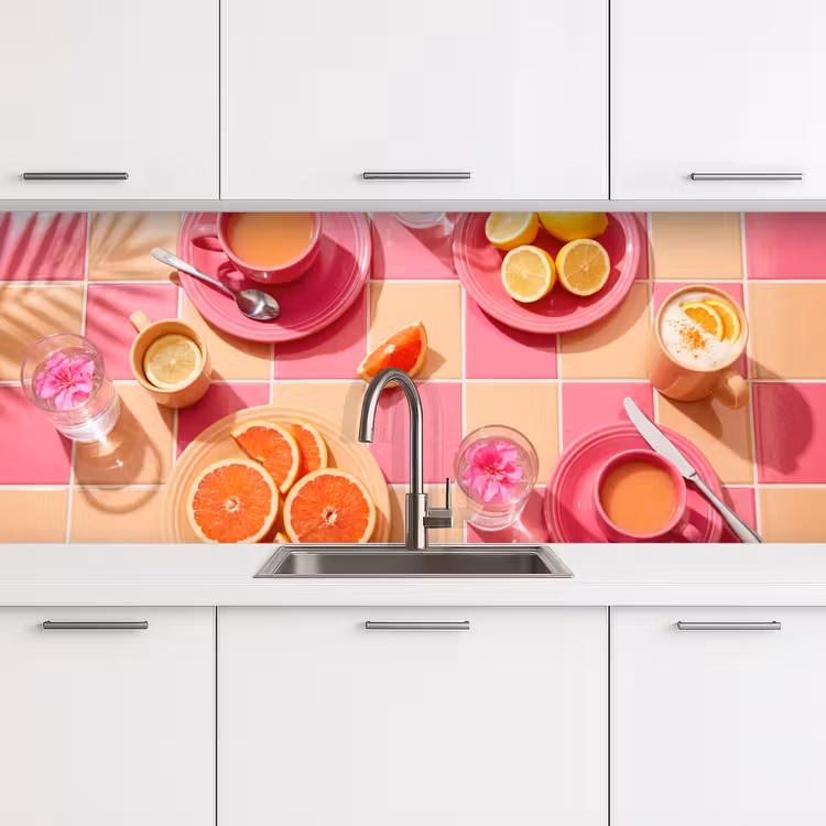 Kitchen splashback - Food - Citrus Fruits - Still Lifes - Pink - Orange — 4