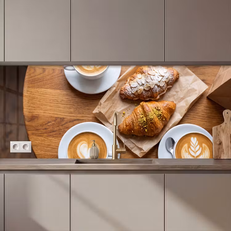 Kitchen splashback - Food - Croissant - Coffee - Breakfast - Modern — 1