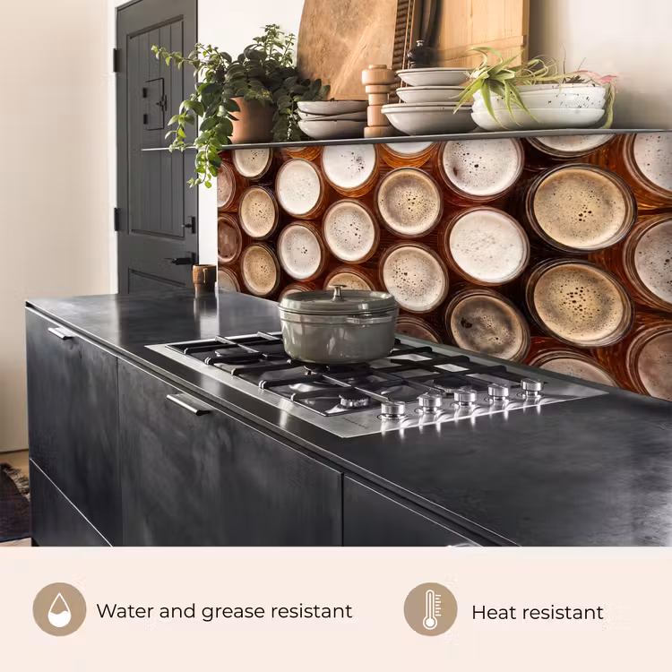 Kitchen splashback - Food - Glasses - Beverages - Pattern - Brown — 5