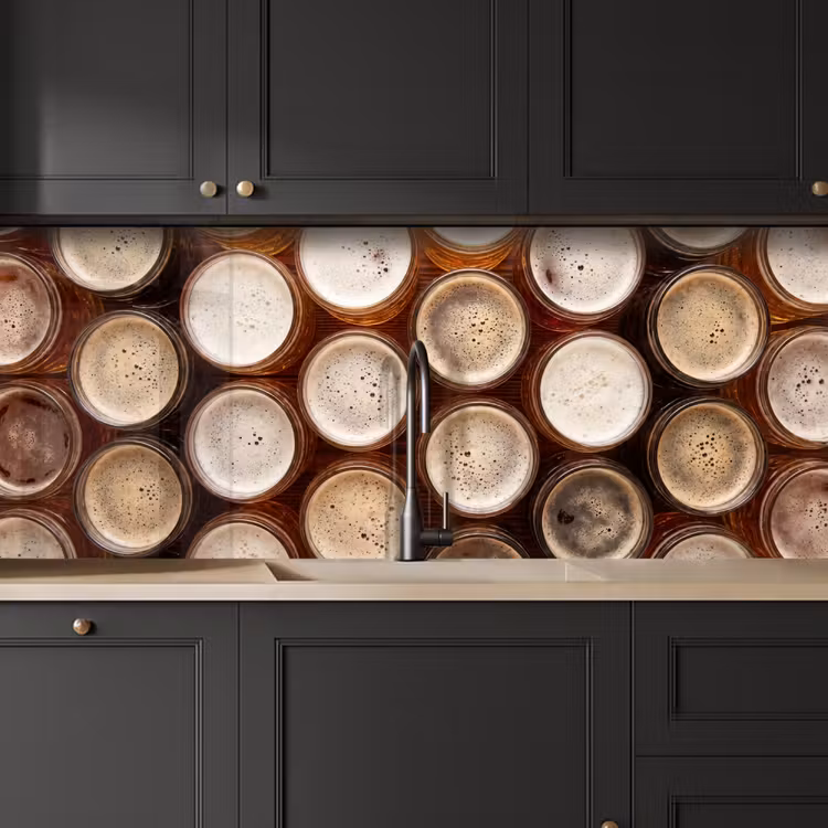 Kitchen splashback - Food - Glasses - Beverages - Pattern - Brown — 6