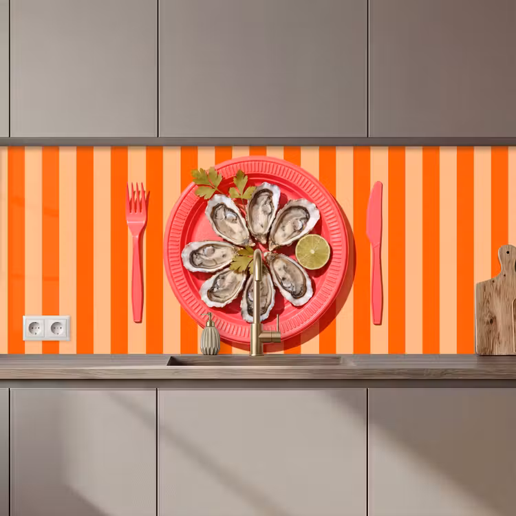 Kitchen splashback - Food - Oysters - Seafood - Orange - Modern — 1