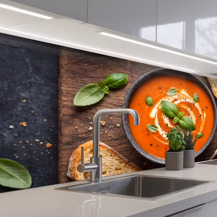 Kitchen splashback - Food - Soup - Basil - Rustic - Red — 2