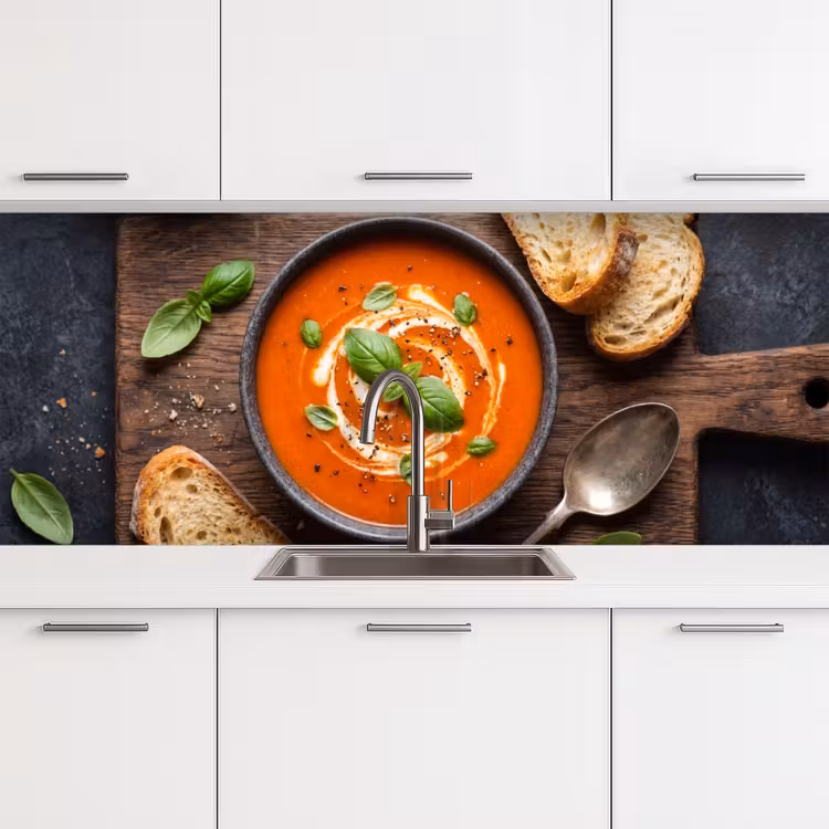 Kitchen splashback - Food - Soup - Basil - Rustic - Red — 4