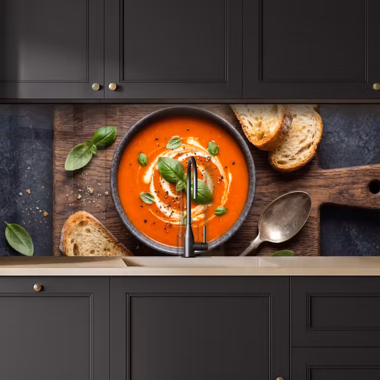 Kitchen splashback - Food - Soup - Basil - Rustic - Red — 6