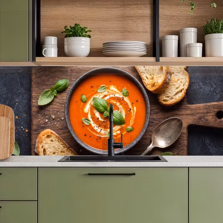 Kitchen splashback - Food - Soup - Basil - Rustic - Red — 8