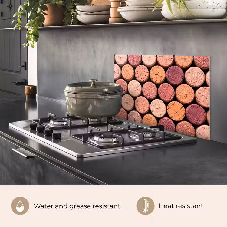 Kitchen splashback for hob - Cork - Pattern - Abstract - Modern - Red — 2