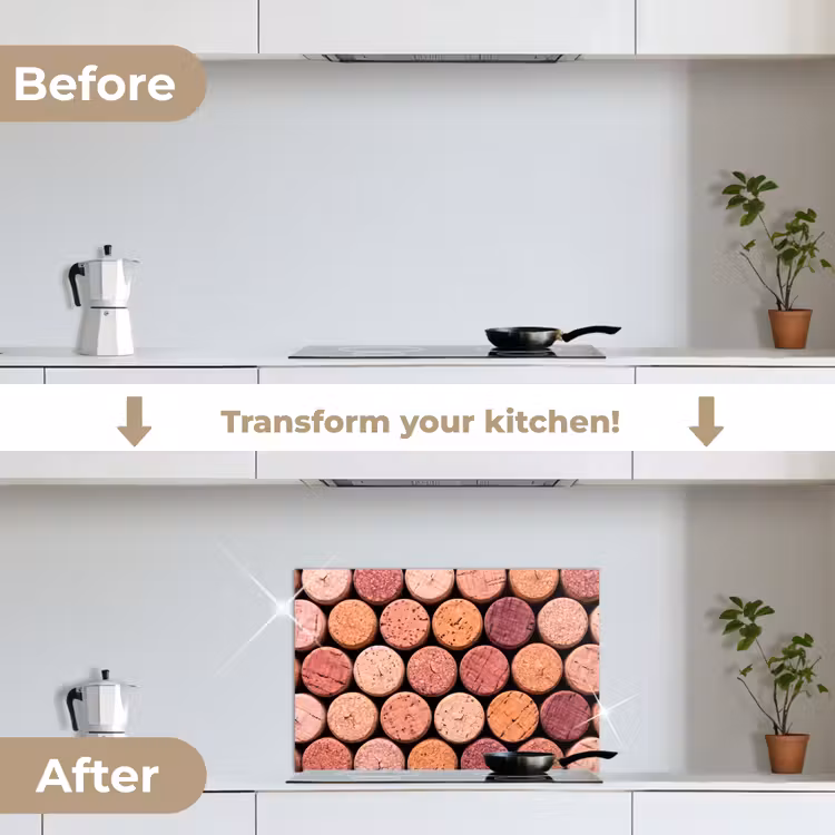 Kitchen splashback for hob - Cork - Pattern - Abstract - Modern - Red — 7