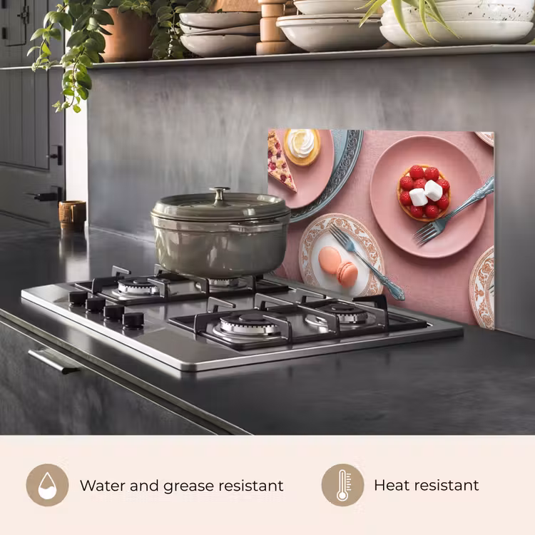 Kitchen splashback for hob - Dessert - Cake - Pastry - Sweet - Pink — 2