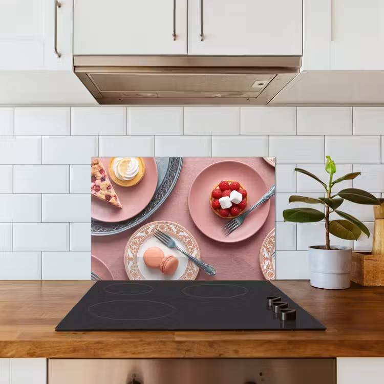 Kitchen splashback for hob - Dessert - Cake - Pastry - Sweet - Pink — 3
