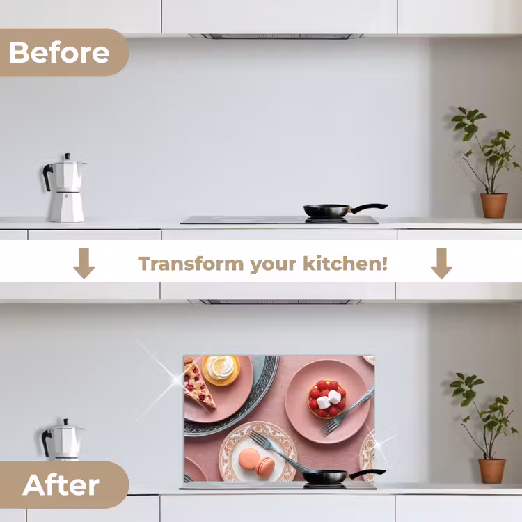 Kitchen splashback for hob - Dessert - Cake - Pastry - Sweet - Pink — 7