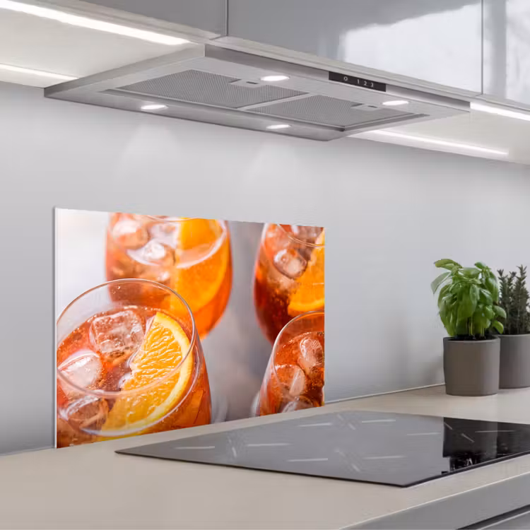 Kitchen splashback for hob - Drink - Orange - Ice - Summer - Orange — 1