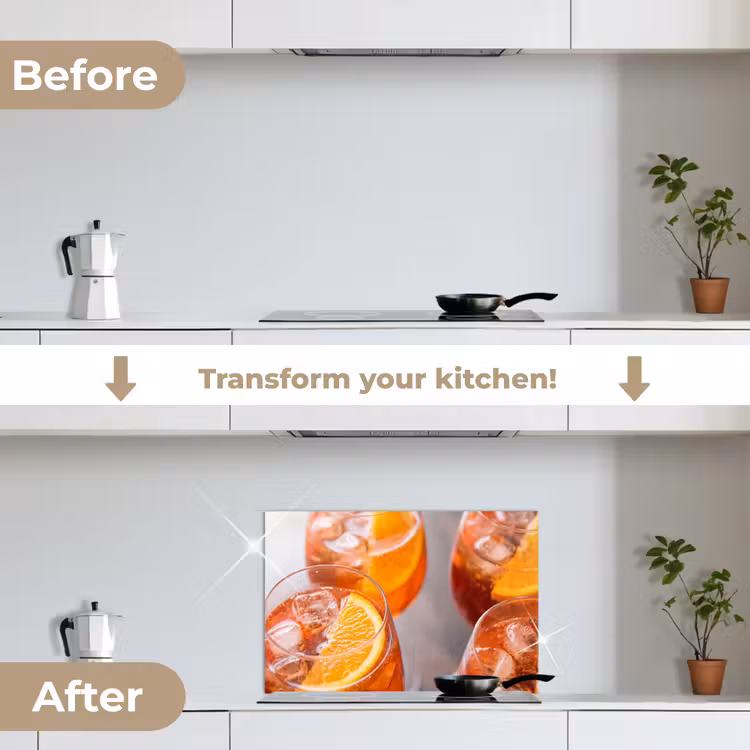 Kitchen splashback for hob - Drink - Orange - Ice - Summer - Orange — 7