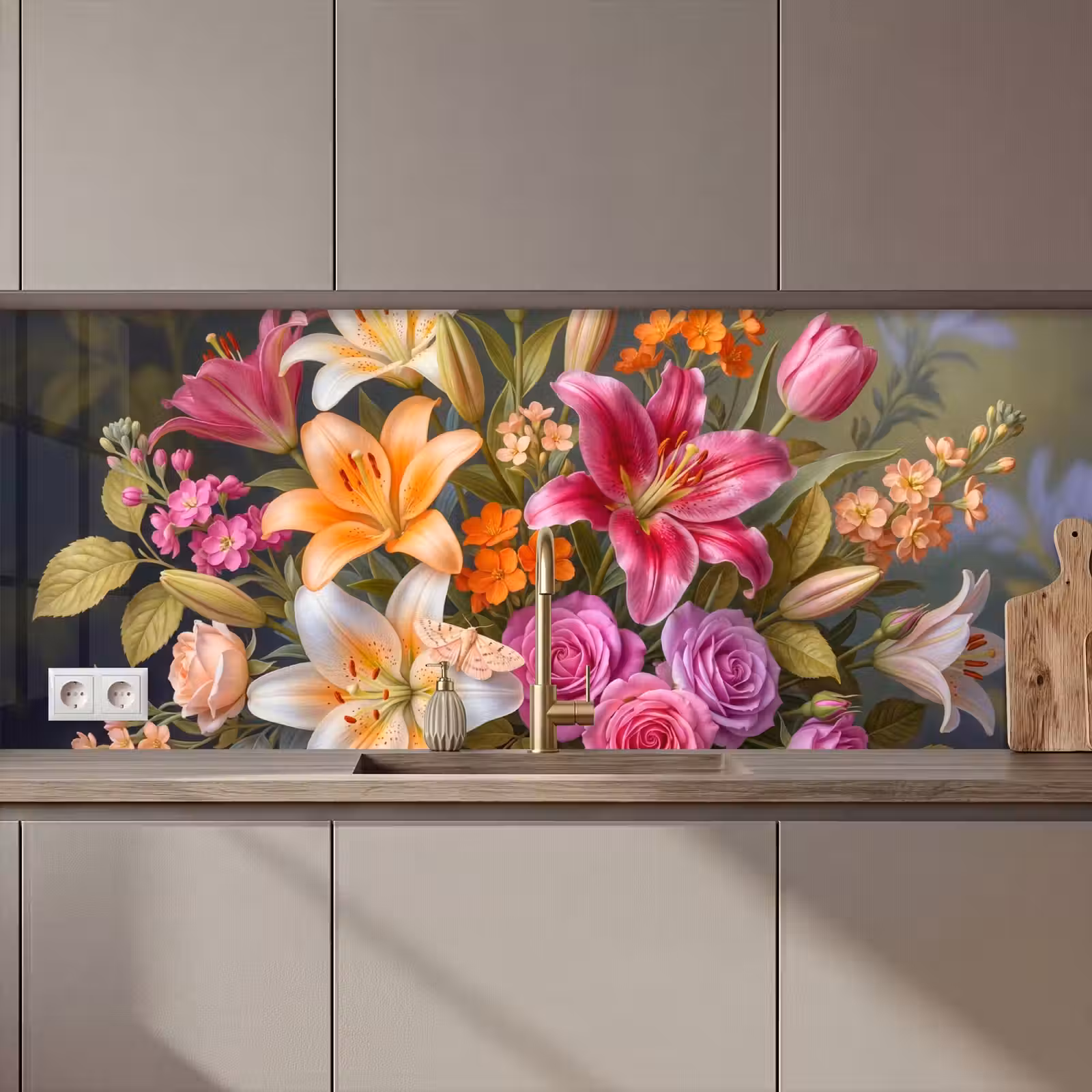 Kitchen splashback - Flowers - Bouquet - Nature - Colorful - Modern — 1