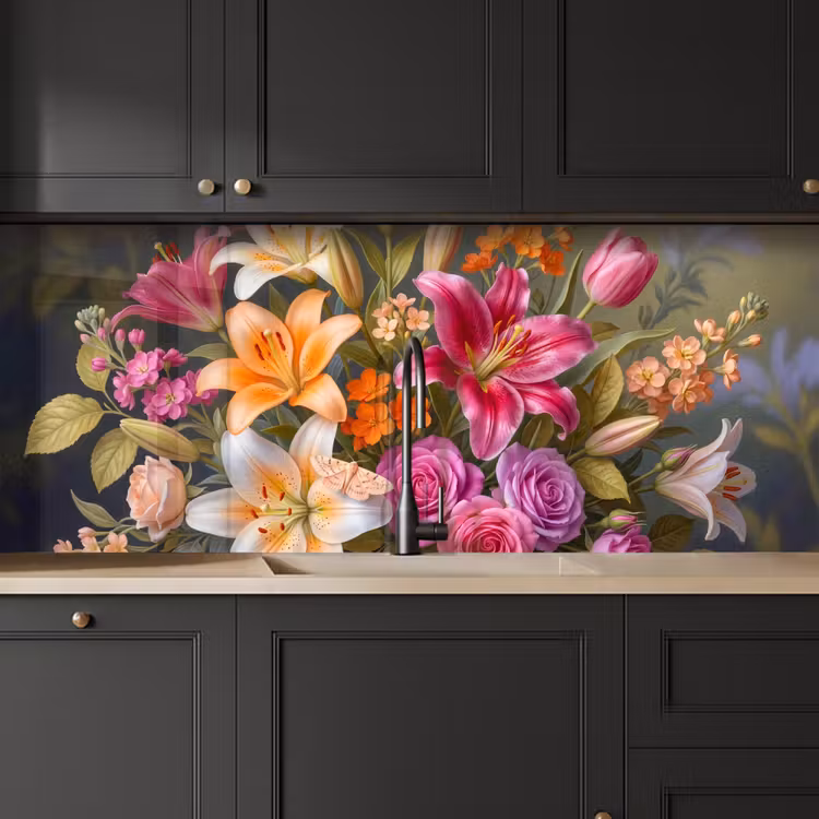 Kitchen splashback - Flowers - Bouquet - Nature - Colorful - Modern — 6