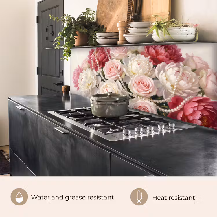 Kitchen splashback - Flowers - Pearls - Romance - Classic - Pink — 5
