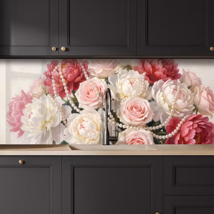 Kitchen splashback - Flowers - Pearls - Romance - Classic - Pink — 6