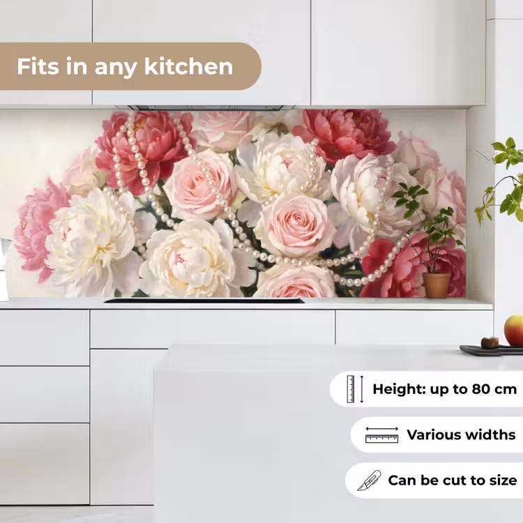 Kitchen splashback - Flowers - Pearls - Romance - Classic - Pink — 7