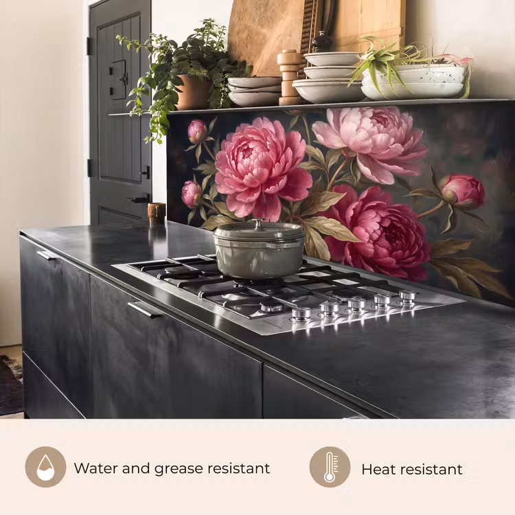 Kitchen splashback - Flowers - Pink - Classic - Nature — 5