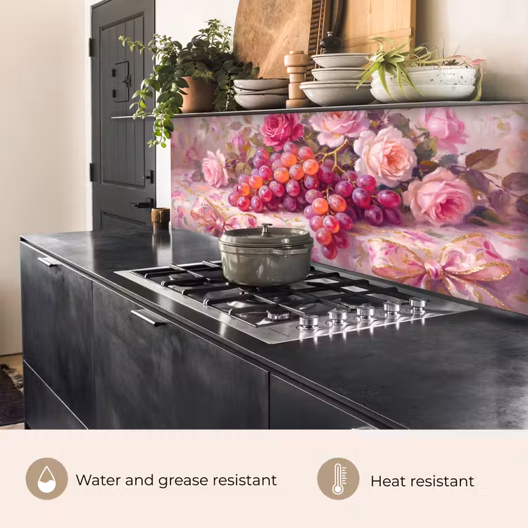 Kitchen splashback - Food - Flowers - Still Life - Pink - Gold — 5