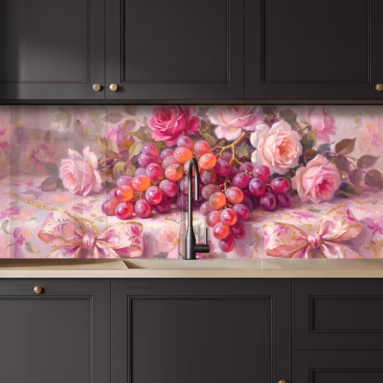 Kitchen splashback - Food - Flowers - Still Life - Pink - Gold — 6