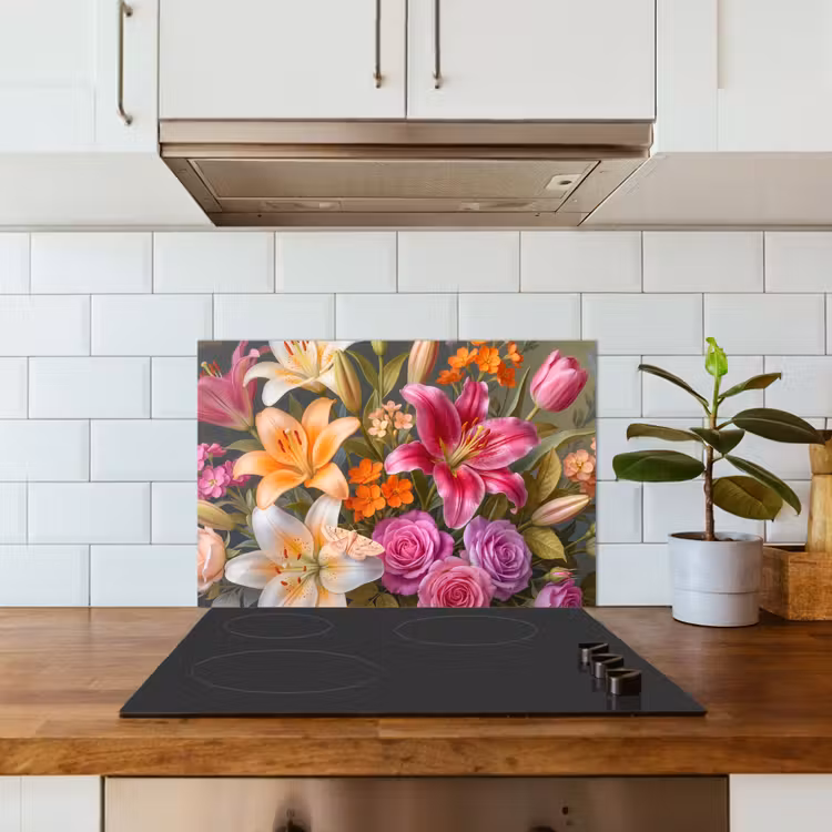 Kitchen splashback for hob - Flowers - Bouquet - Nature - Colorful - Modern — 3