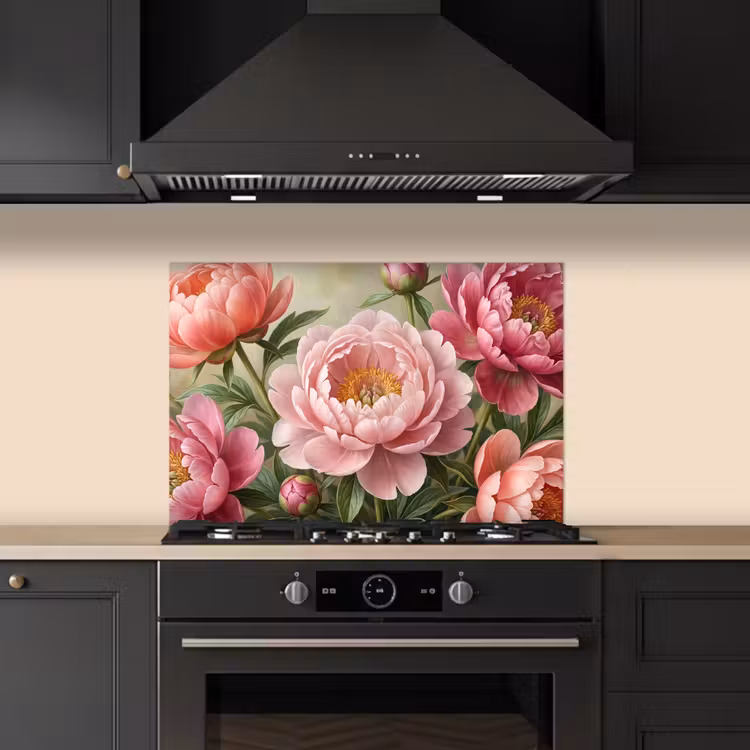 Kitchen splashback for hob - Flowers - Pink - Classic - Detailed - Nature — 5