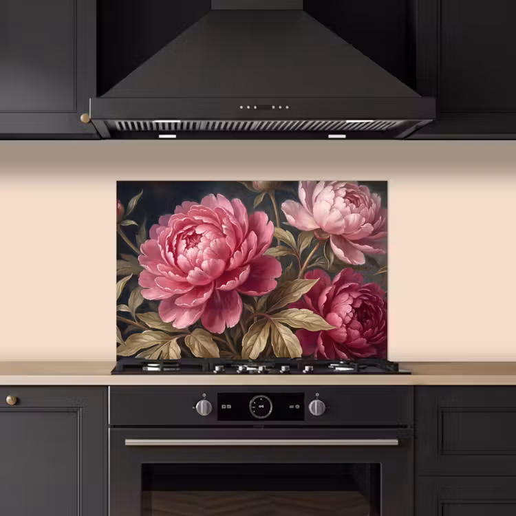 Kitchen splashback for hob - Flowers - Pink - Classic - Nature — 5