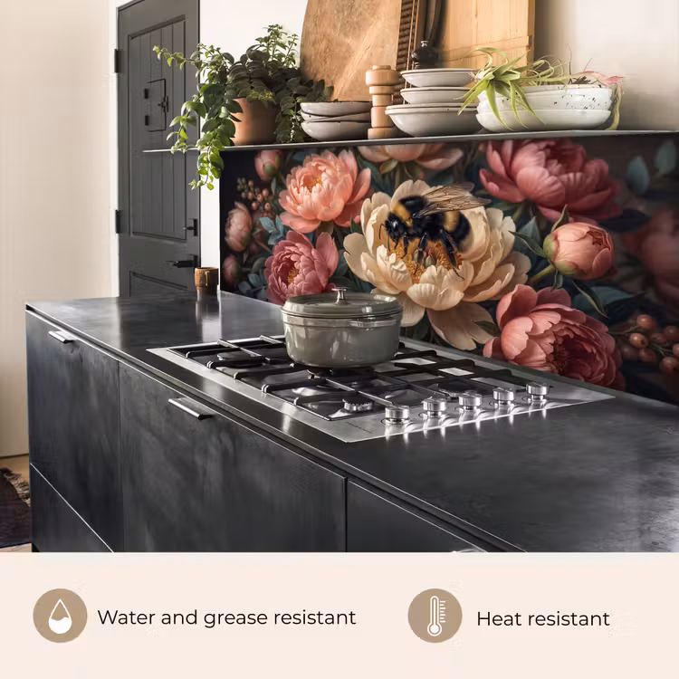 Kitchen splashback - Flowers - Insects - Nature - Pink — 5