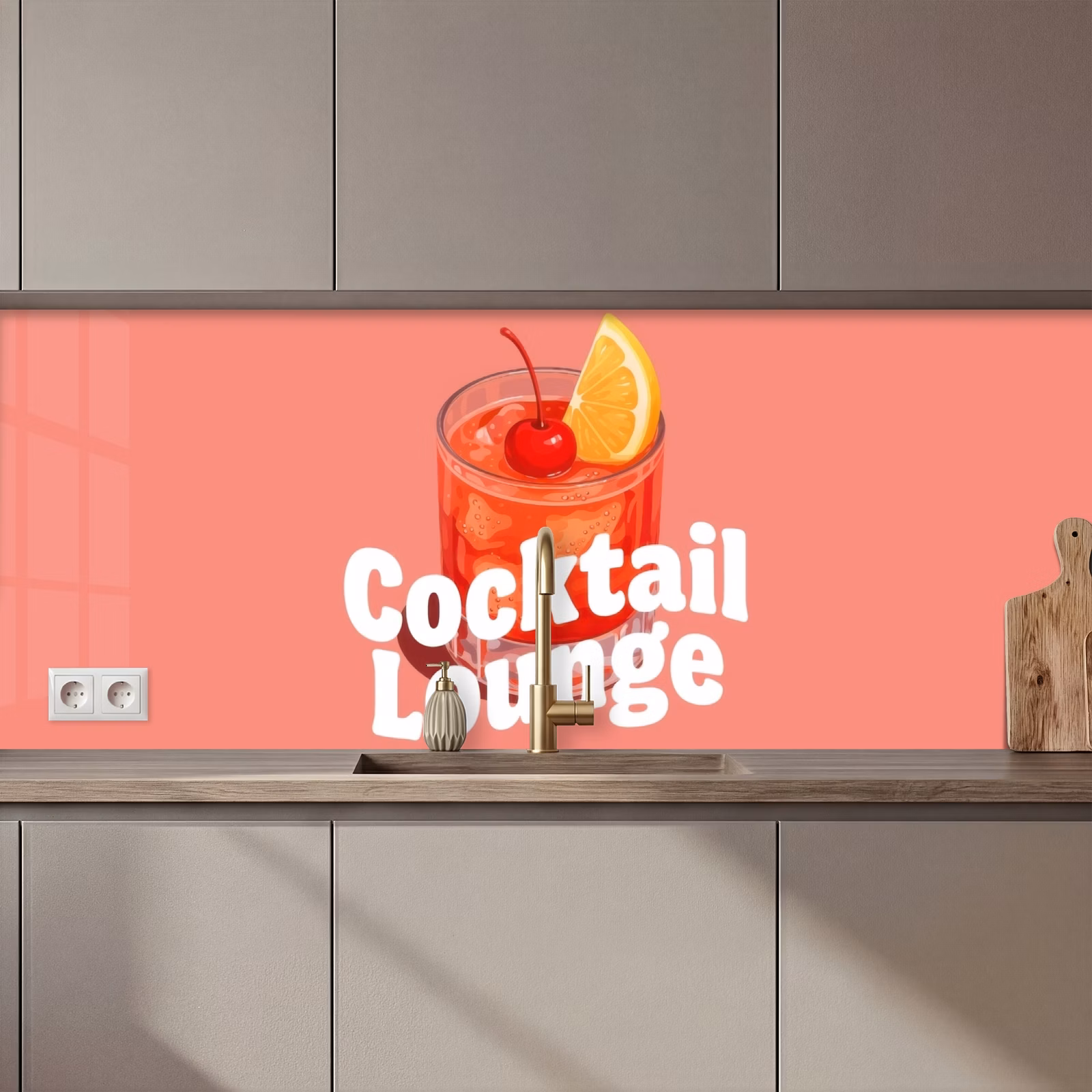 Kitchen splashback - Cocktail Lounge - Glass - Coral — 1
