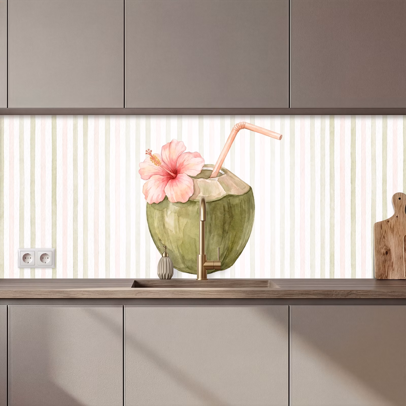 Kitchen splashback - Coconut - Drink - Tropical - Illustration - Summer — 1