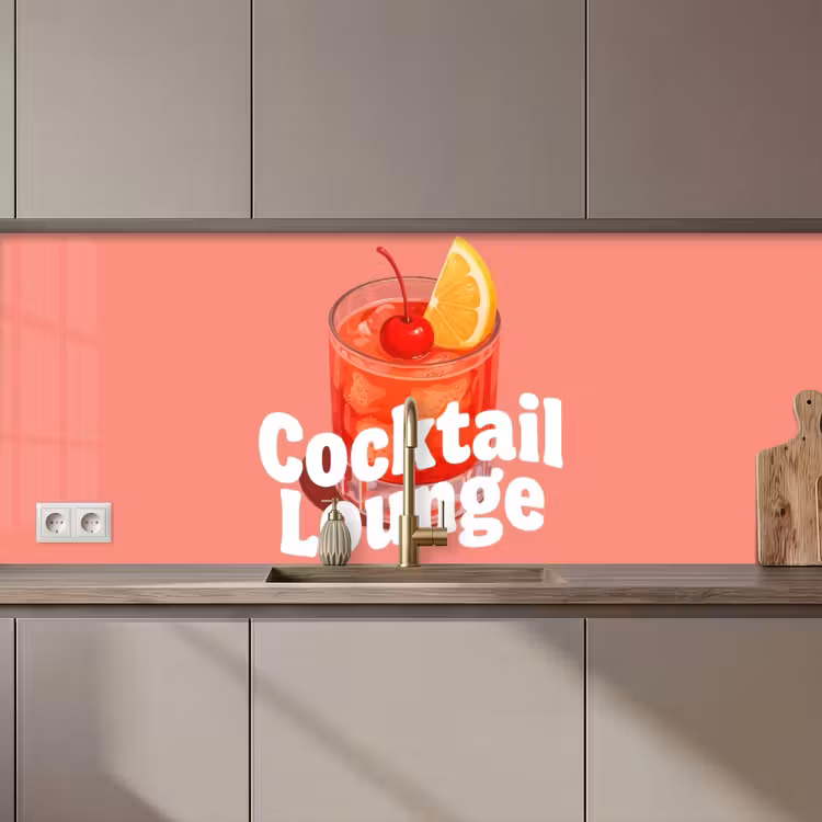 Kitchen splashback - Cocktail Lounge - Glass - Coral — 1