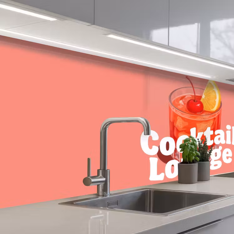 Kitchen splashback - Cocktail Lounge - Glass - Coral — 2