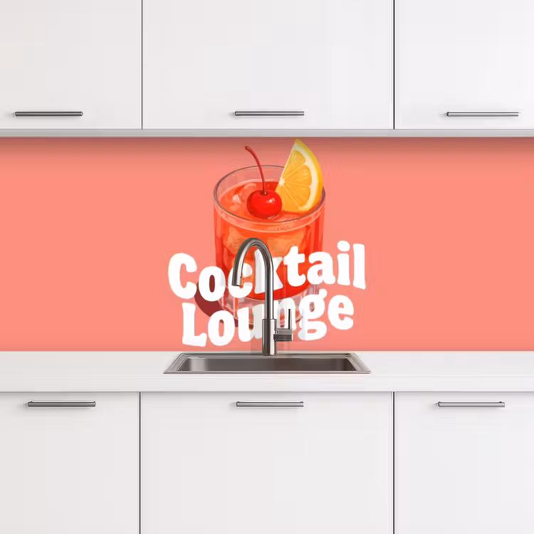 Kitchen splashback - Cocktail Lounge - Glass - Coral — 4