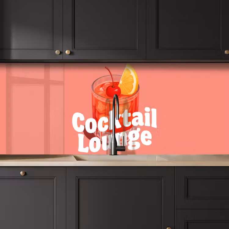 Kitchen splashback - Cocktail Lounge - Glass - Coral — 6