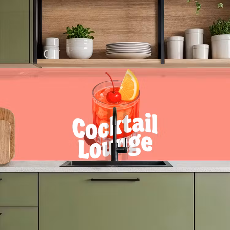 Kitchen splashback - Cocktail Lounge - Glass - Coral — 8